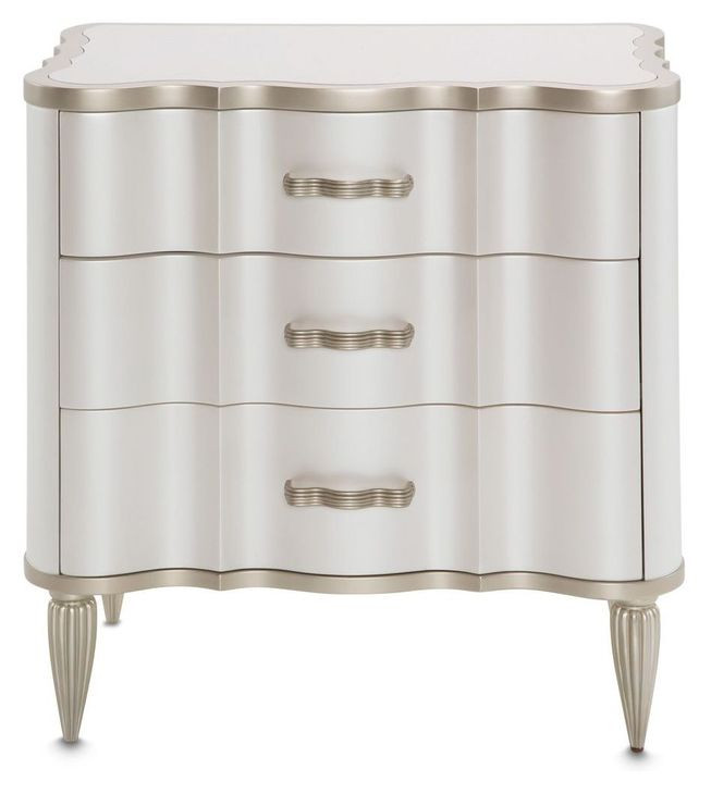 London Crest Creamy Pearl 3 Drawer Nightstand
