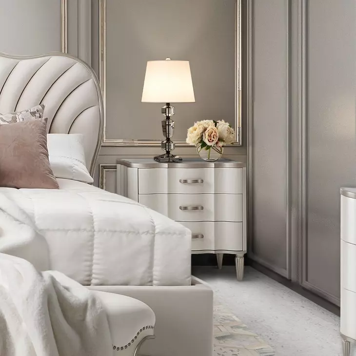 London Place Creamy Pearl 3 Drawer Nightstand