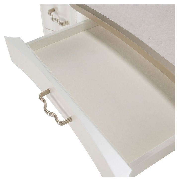 London Crest Creamy Pearl 5 Drawer Vanity Desk