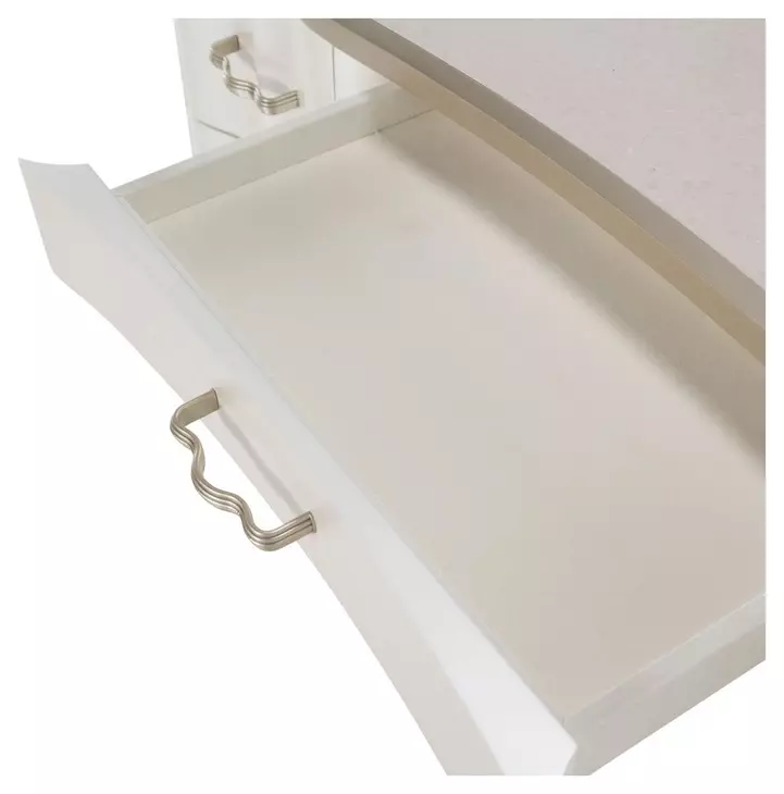 London Place Creamy Pearl 5 Drawer Vanity Desk