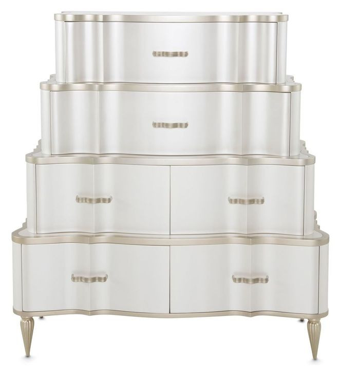 London Crest Creamy Pearl 6 Drawer Chest