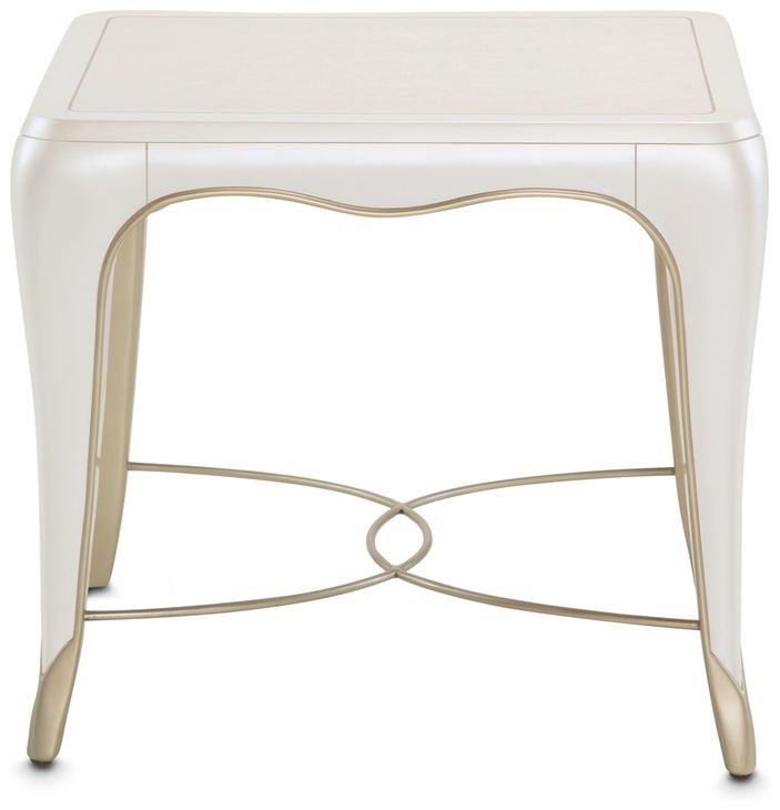 London Crest Creamy Pearl Rectangular End Table