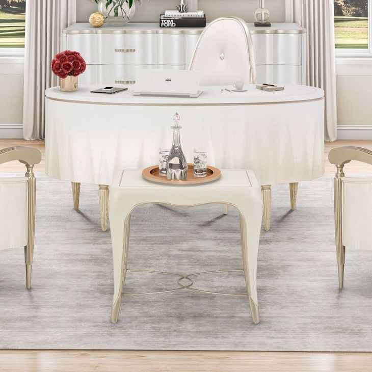 London Crest Creamy Pearl Rectangular End Table