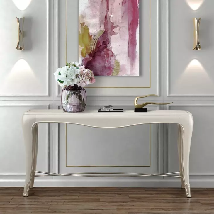 London Place Creamy Pearl Rectangular Console Table