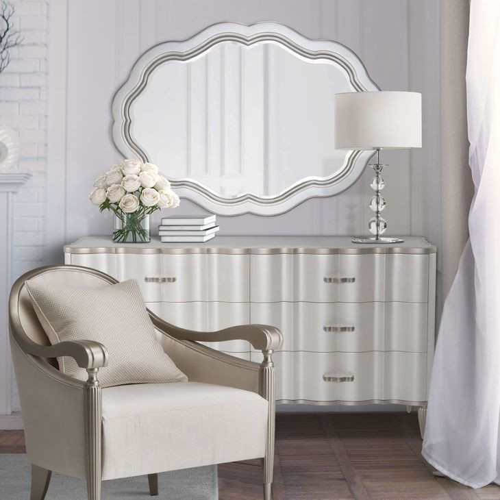 London Crest Creamy Pearl Wall Mirror