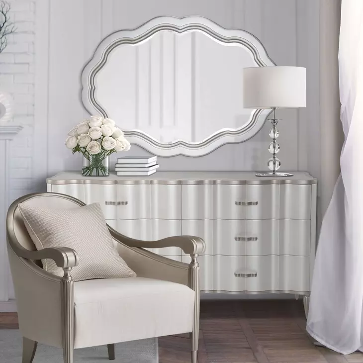 London Place Creamy Pearl Wall Mirror