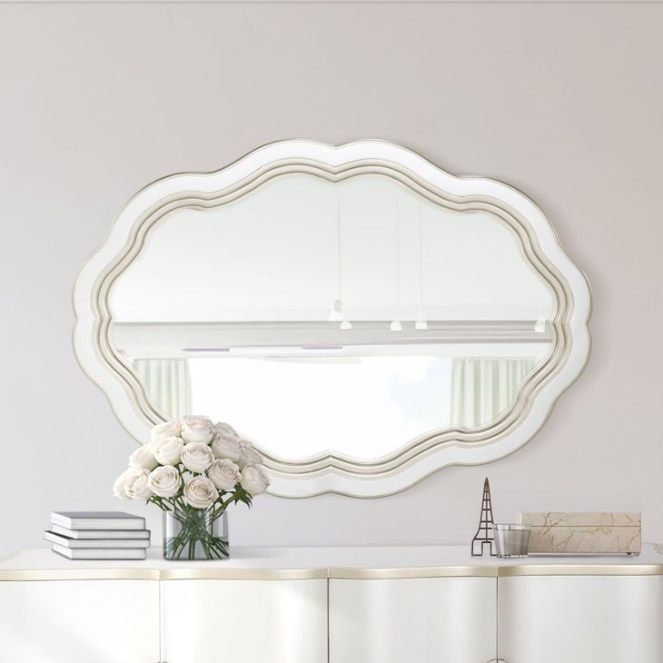 London Crest Creamy Pearl Wall Mirror