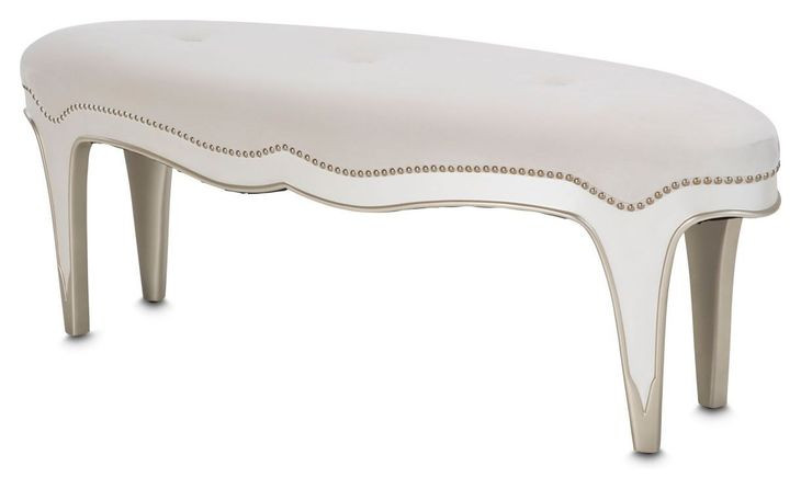 London Place Creamy Pearl Velvet Panel Bedroom Set