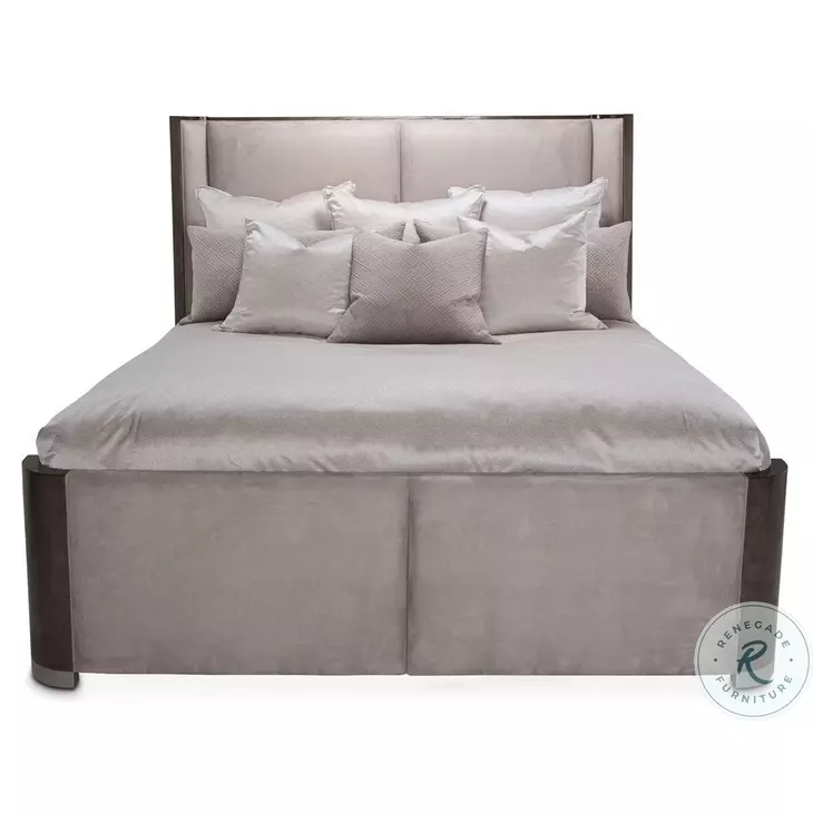 Roxbury Park Slate And Cement California King Upholstered Dual Panel Bed
