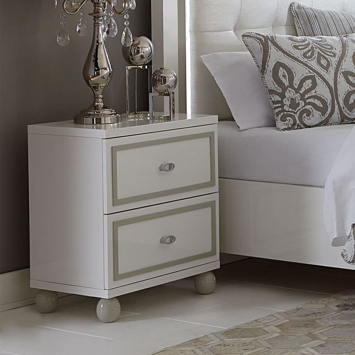 Sky Tower Cloud White 2 Drawer Nightstand