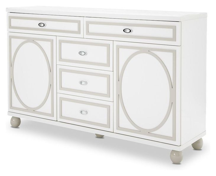 Skyline Cloud White 5 Drawer Dresser