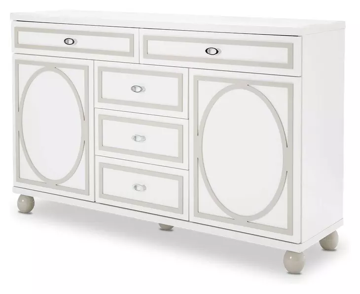 Skyline Cloud White 5 Drawer Dresser