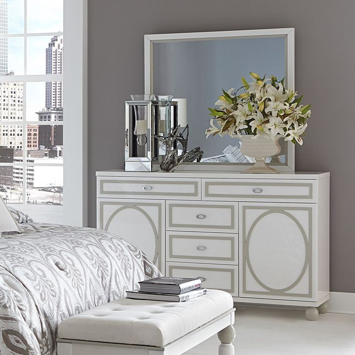 Skyline Cloud White 5 Drawer Dresser