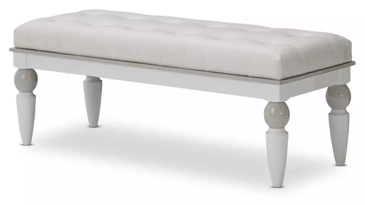 Skyline Cloud White 49" Bedside Bench