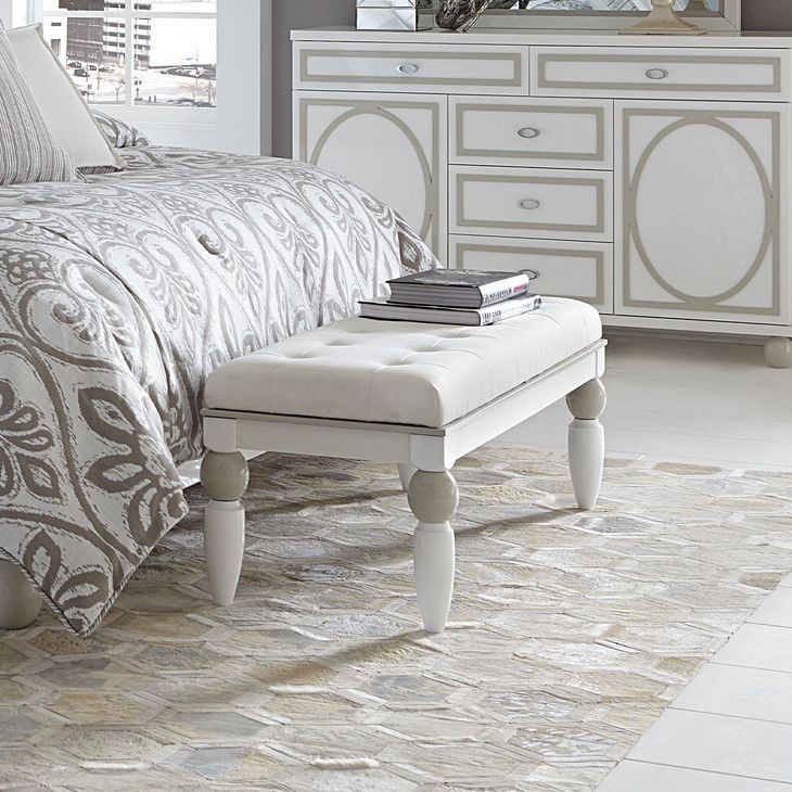 Skyline Cloud White 49" Bedside Bench