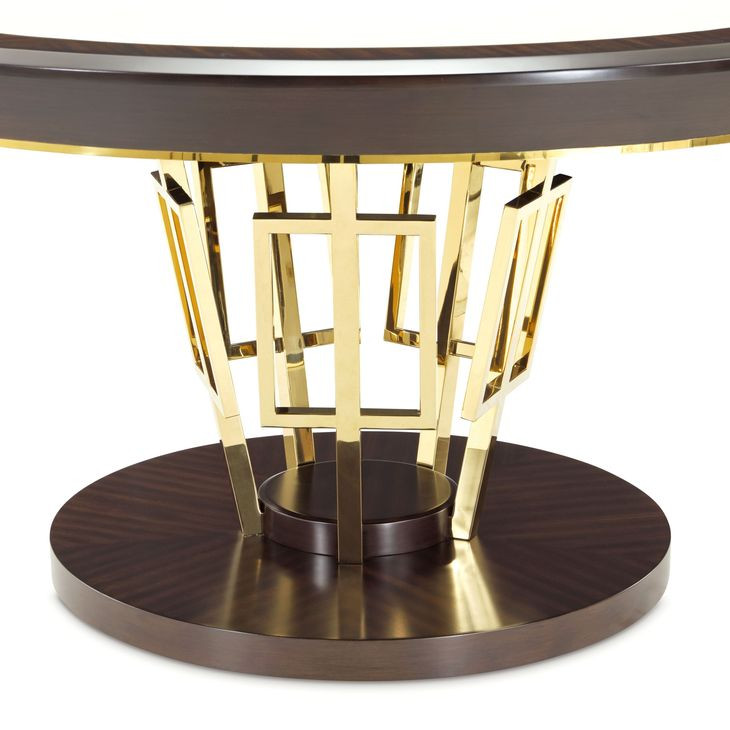 Belmont Place Espresso and White 60" Round Dining Table