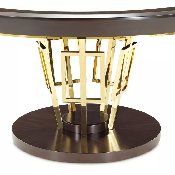 Belmont Place Espresso and White 60" Round Dining Table