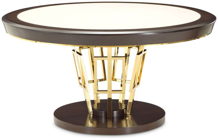 Belmont Place Espresso and White 60" Round Dining Table