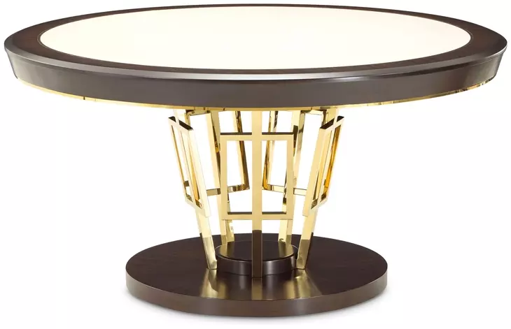 Belmont Place Espresso and White 60" Round Dining Table
