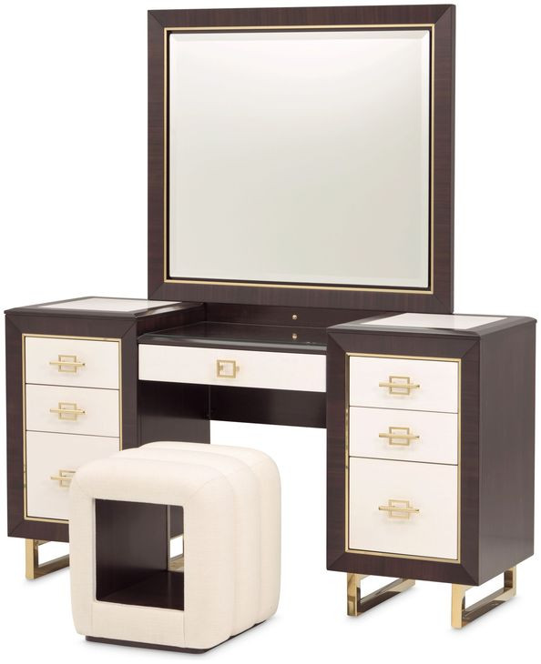 Belmont Place Espresso Vanity with Mirror and Bench