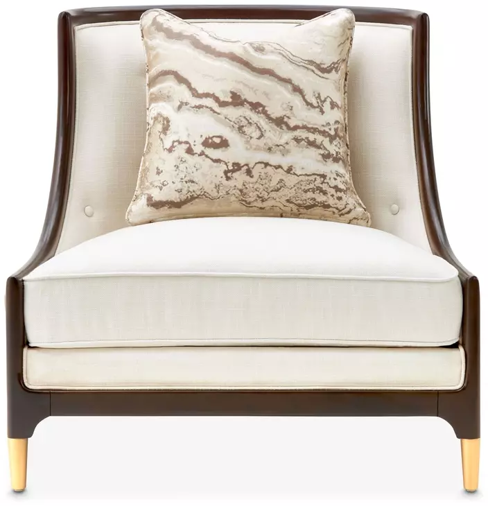 Belmont Place Cream Upholstered Accent Chair with Pillow