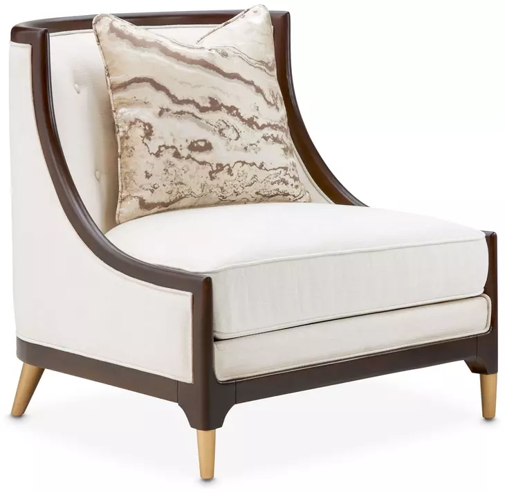 Belmont Place Cream Upholstered Accent Chair with Pillow