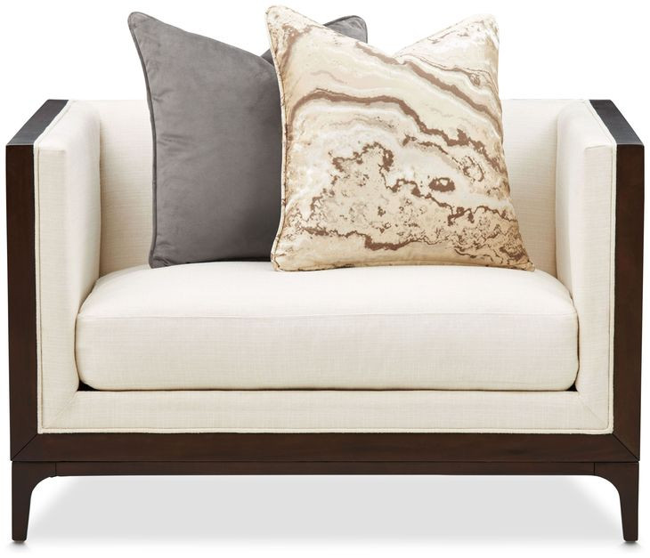 Belmont Place Cream Upholstered Matching Accent Chair with Pillow
