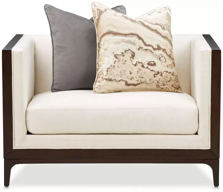 Belmont Place Cream Upholstered Matching Accent Chair with Pillow