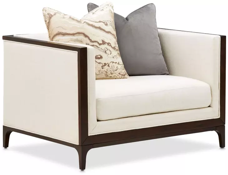 Belmont Place Cream Upholstered Matching Accent Chair with Pillow