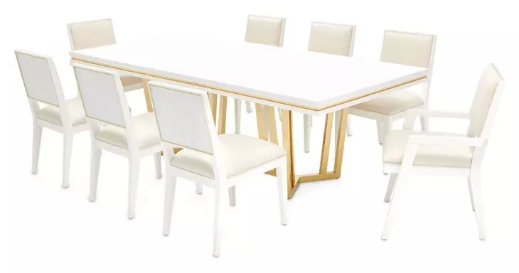 Palm Gate Cloud White 96" Extendable Rectangular Dining Table