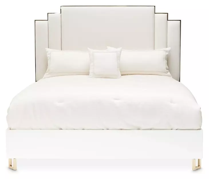 Palm Gate Cloud White Eastern King Bed with USB Charging