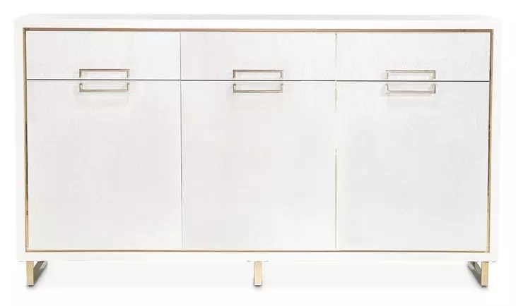 Palm Gate Cloud White Sideboard with Adjustable Shelves and 2 Storage Drawers