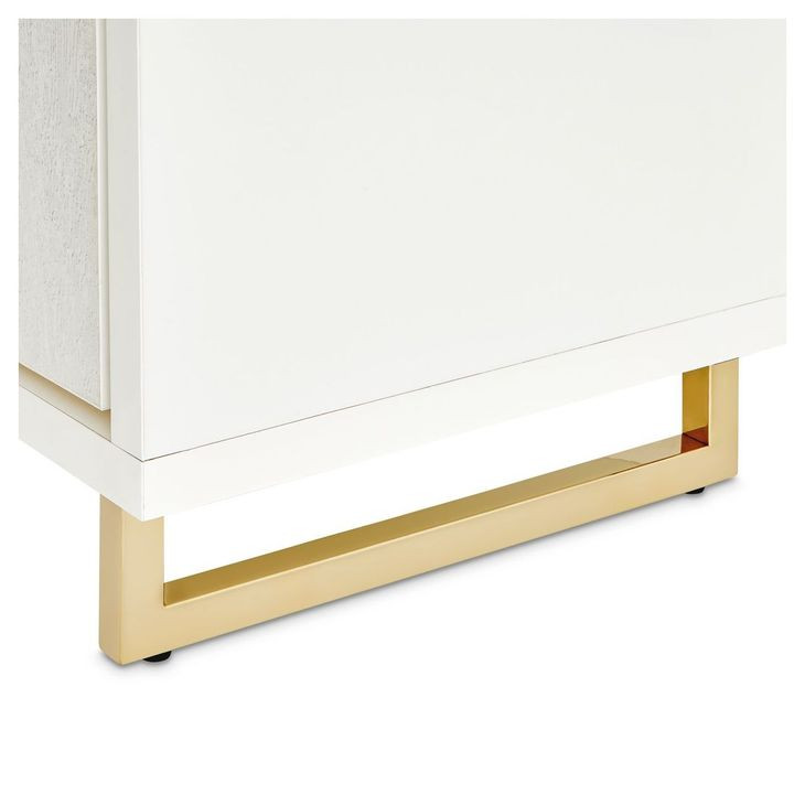 Palmcrest Cloud White Sideboard with Adjustable Shelves and 2 Storage Drawers