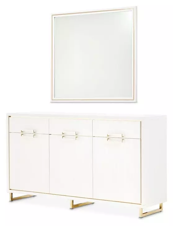 Palm Gate Cloud White Sideboard with Mirror