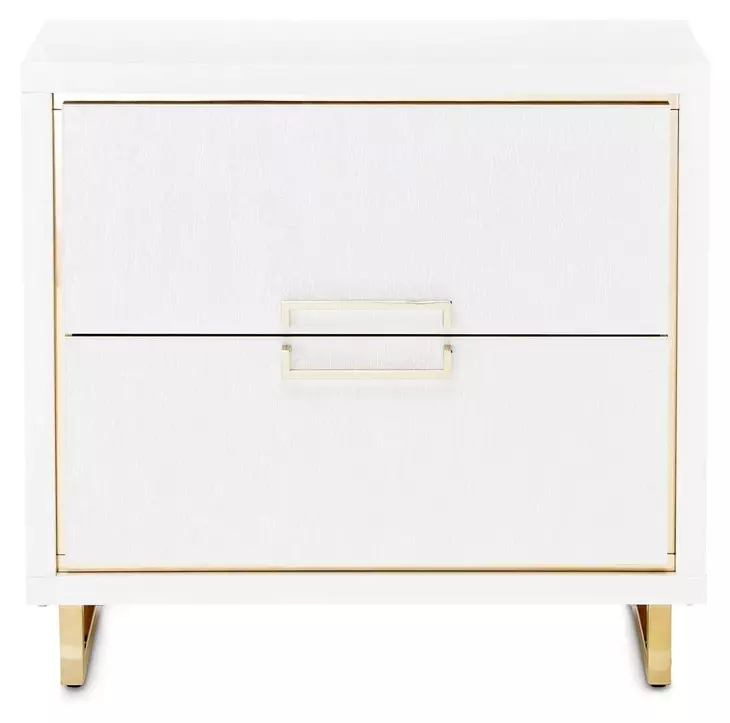 Palm Gate Cloud White 2 Drawer Nightstand