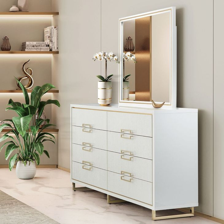 Palmcrest Cloud White 6 Drawer Dresser