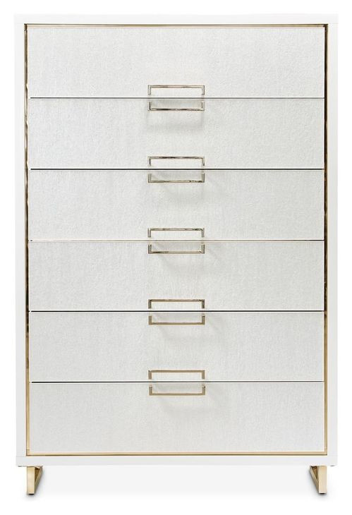 Palmcrest Cloud White 6 Drawer Chest