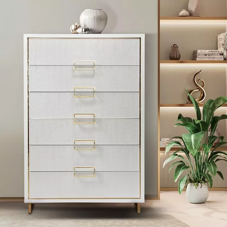 Palm Gate Cloud White 6 Drawer Chest