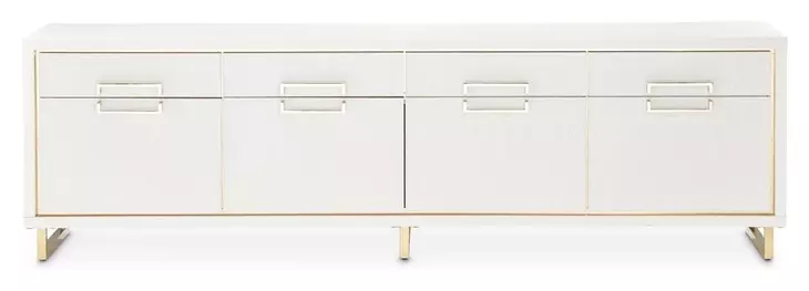 Palm Gate Cloud White 82" Media Cabinet with 4 Storage Drawers