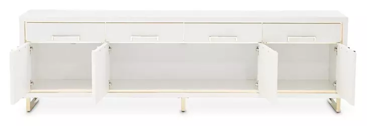 Palm Gate Cloud White 82" Media Cabinet with 4 Storage Drawers