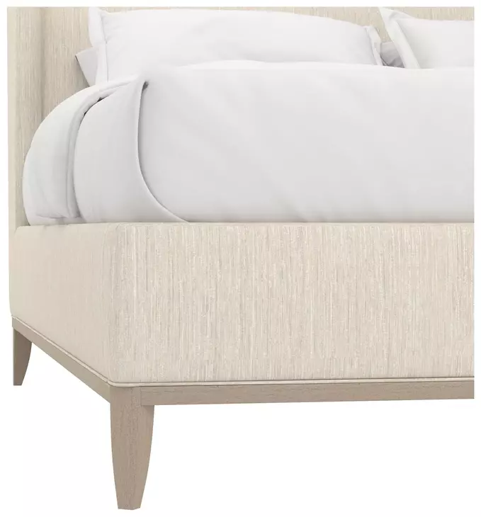 Edwin Cream King Upholstered Wing Shelter Bed