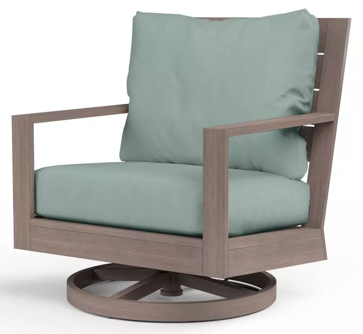 Laguna Cast Mist Upholstered Outdoor Swivel Rocker Club Chair
