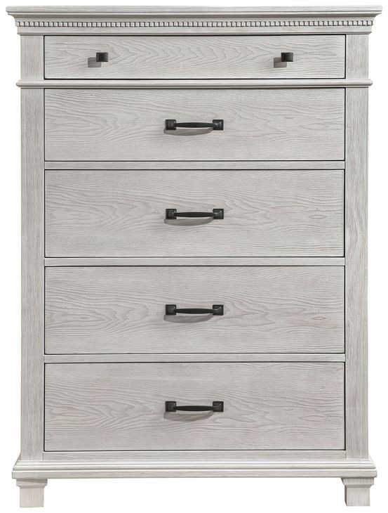 Silver Sands Gray 5 Drawer Chest