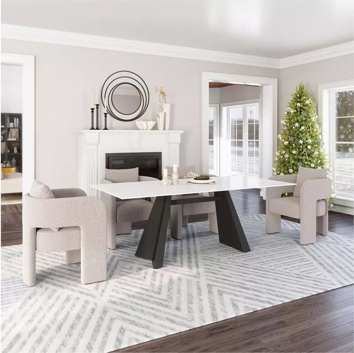 Inky White Dining Table