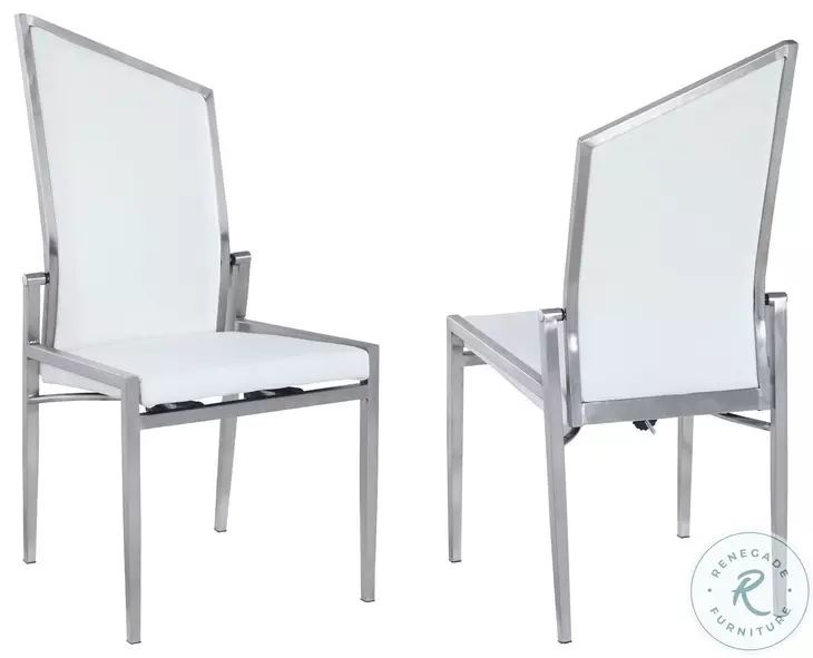 Nala White Motion Back Side Chair Set of 2