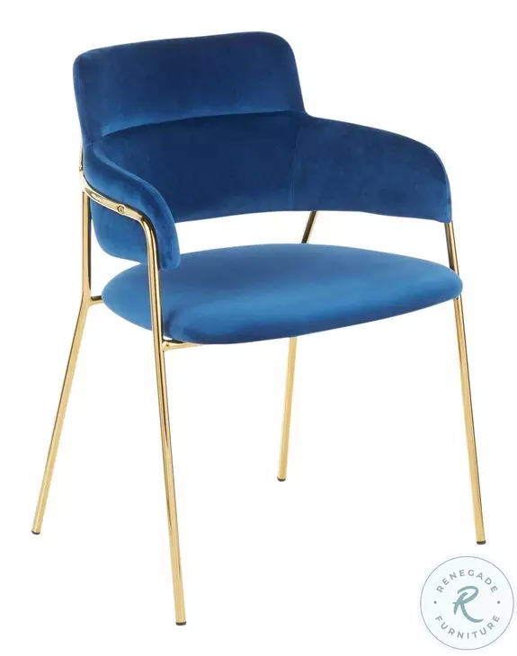 Napoli Blue Velvet Chair Set Of 2