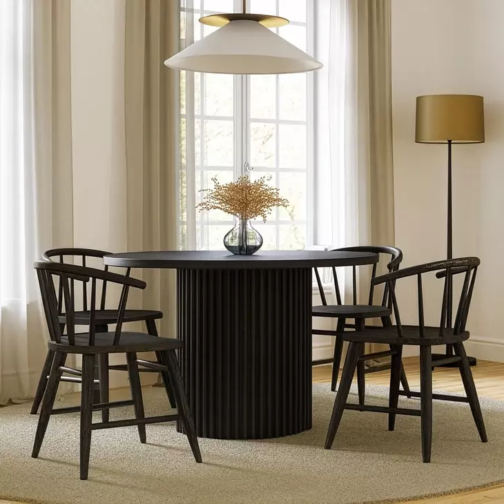 Auden Black 48" Round Dining Table