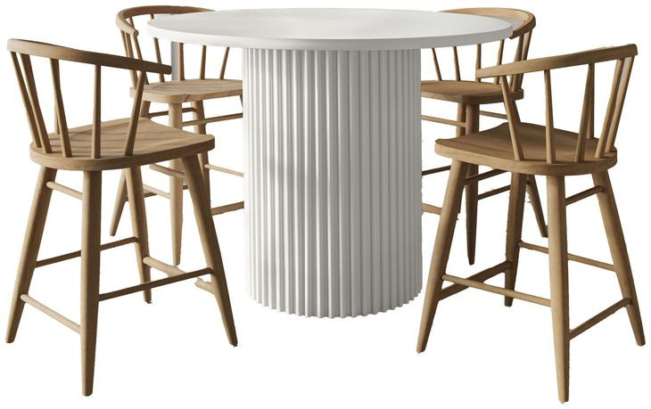 Auden Natural and White 5 Piece Counter Height Dining Set