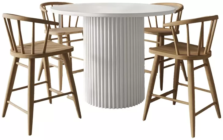 Auden Natural and White 5 Piece Counter Height Dining Set