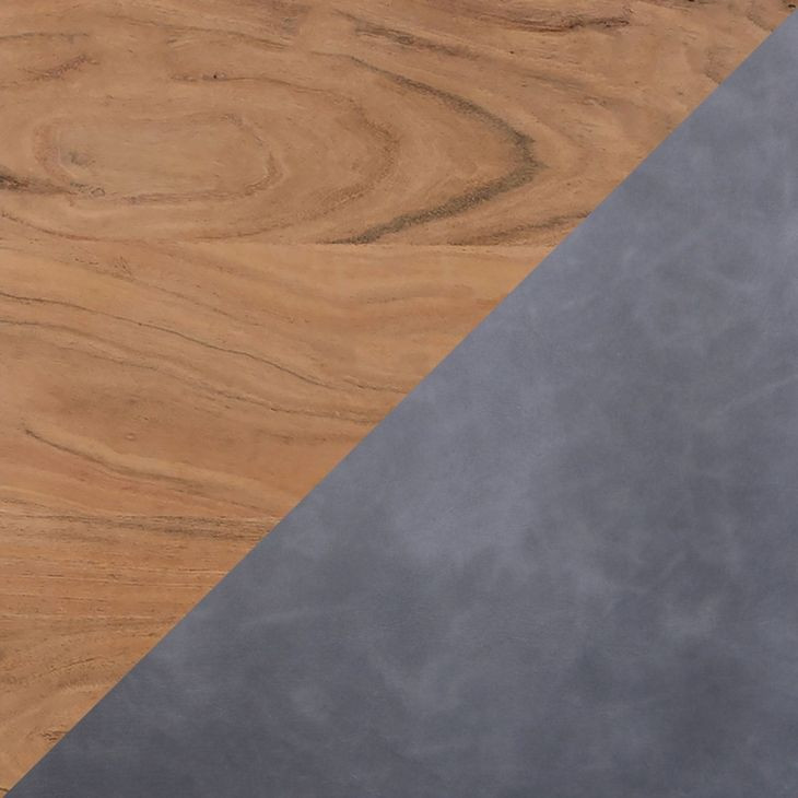 Nature's Edge Natural and Gray Upholstered 79" 7 Piece Dining Set